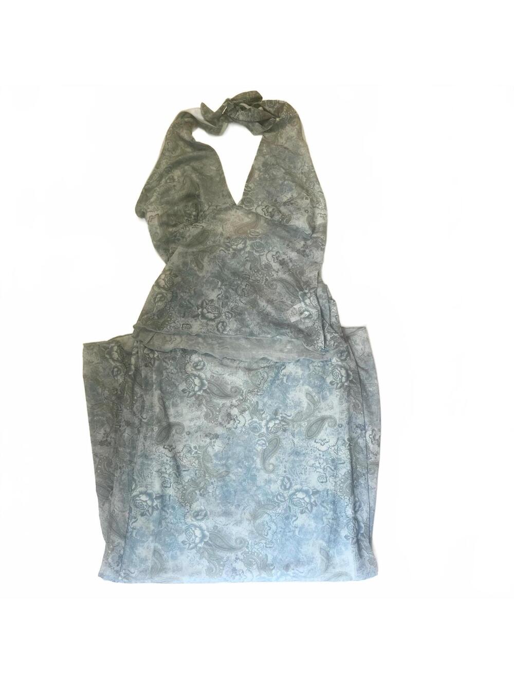 See You Monday Blue Paisley Halter Top Skirt Set Mermaidcore Fairycore Sz Medium
